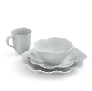Sophie Conran Floret 4 Piece Place Setting, Dove Grey